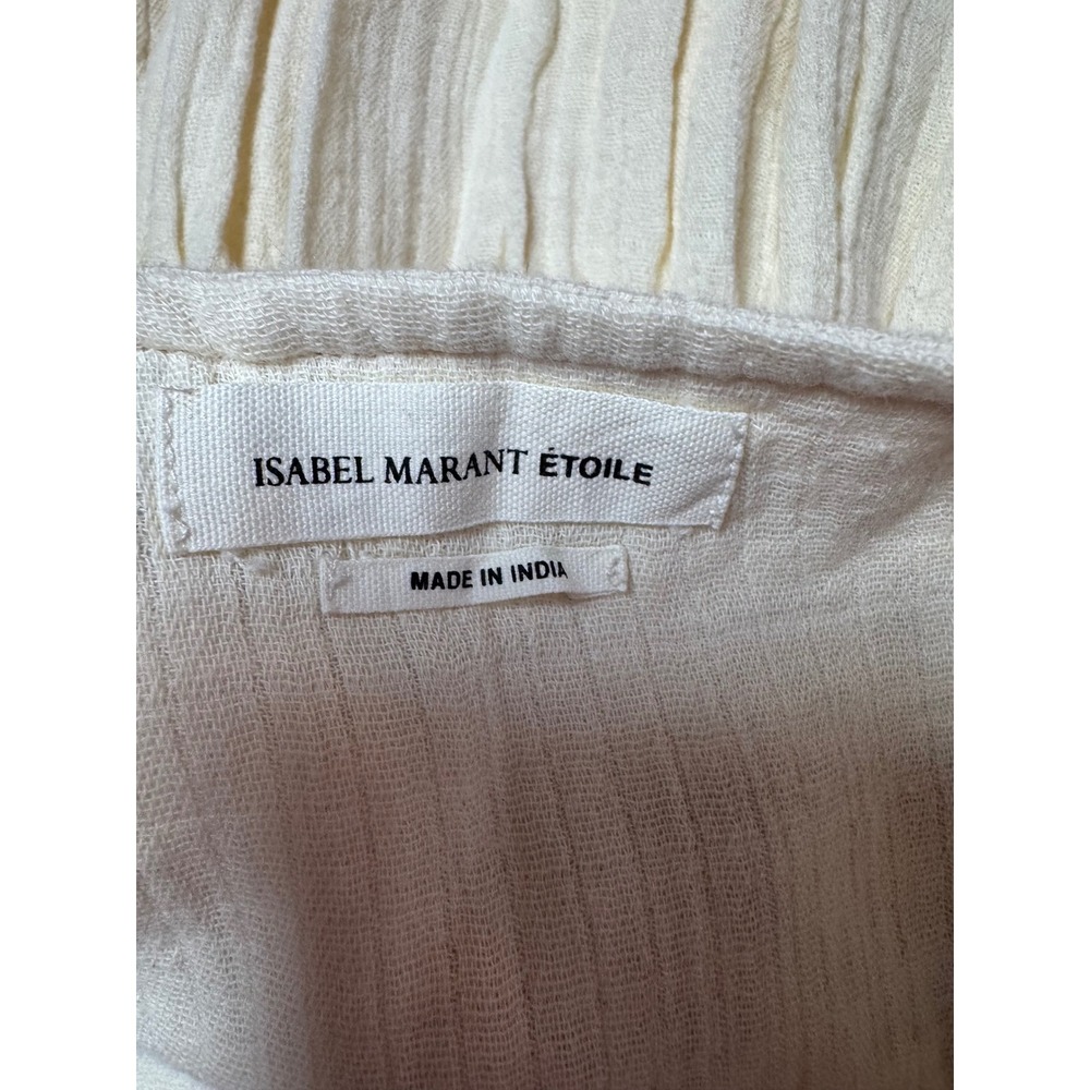 Isabel Marant Étoile Embroidered Cotton Mini Skirt Cottagecore Boho Sz 36 Luxury - Picture 3 of 13